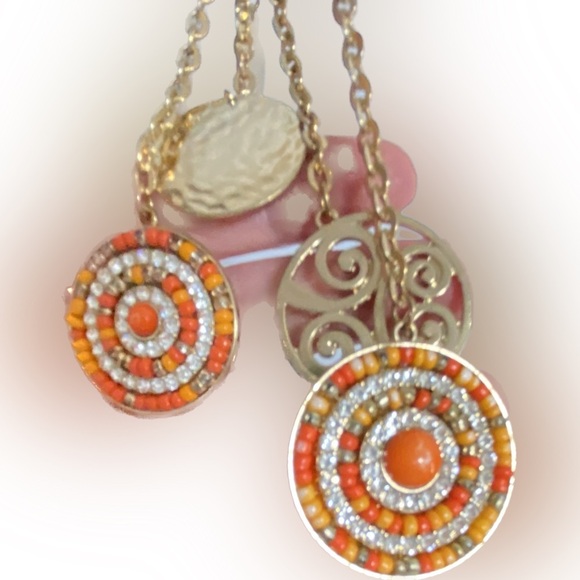 JULES C. Necklace Long Dangles Goldtone Chain - Picture 3 of 8